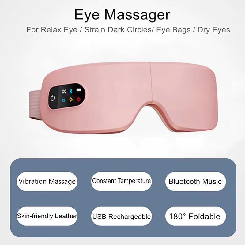 4D Bluetooth Eye Massager with Heat Compress
