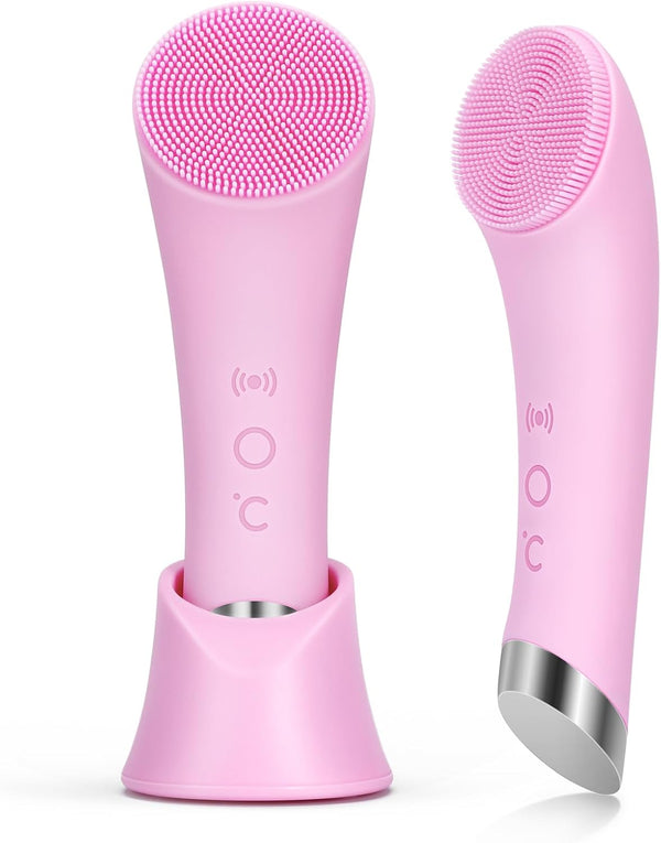Silicone Facial Cleansing Brush with Heated Massage