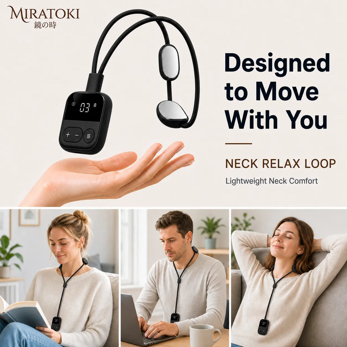 Pendant Neck Massager with Heat &amp; Vibration