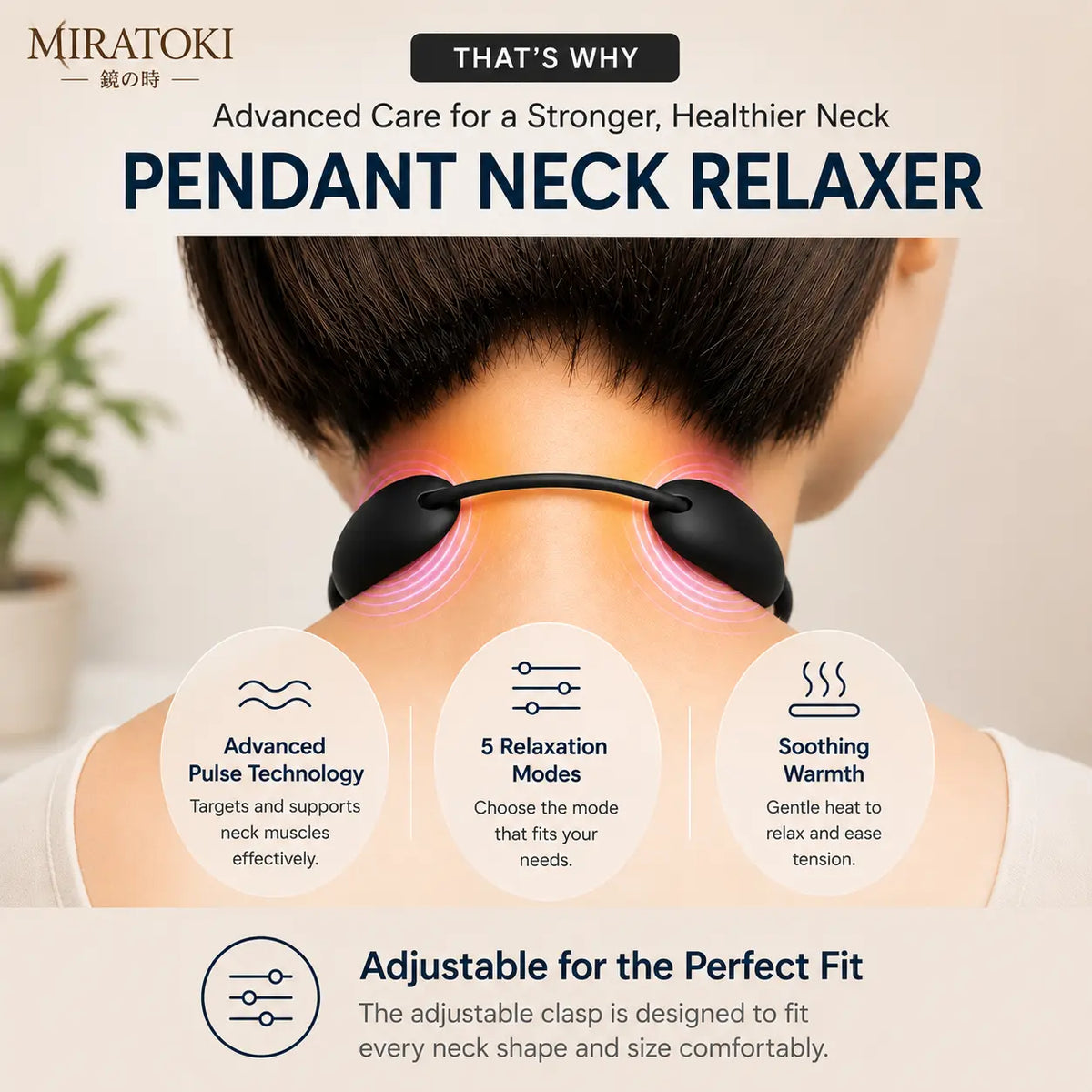 Pendant Neck Massager with Heat &amp; Vibration