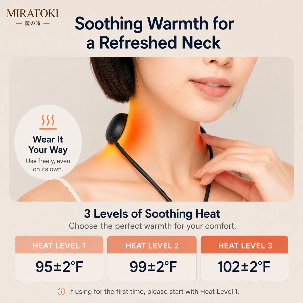 Pendant Neck Massager with Heat &amp; Vibration