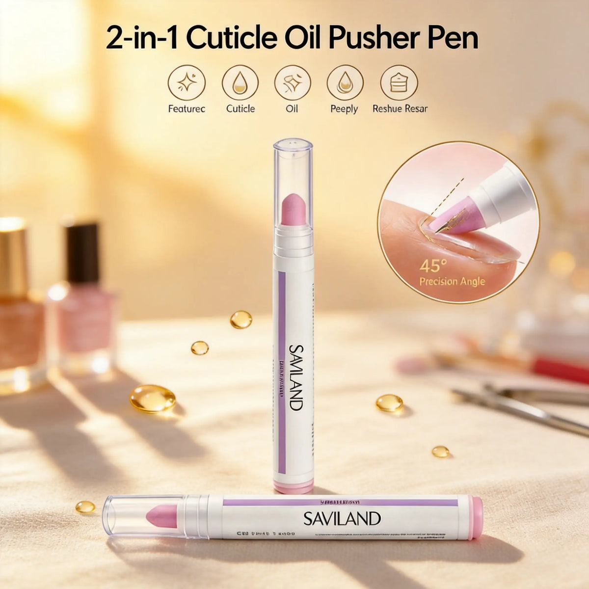 Cuticle Care Pen & Ceramic Pusher Set