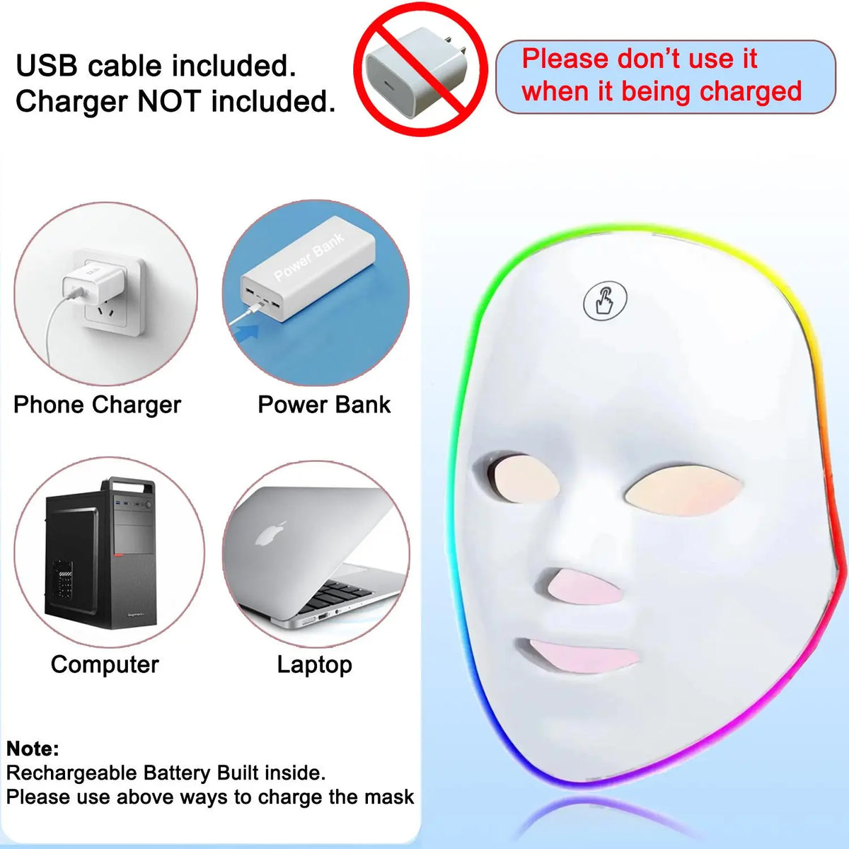 7-Color LED Light Therapy Face Mask