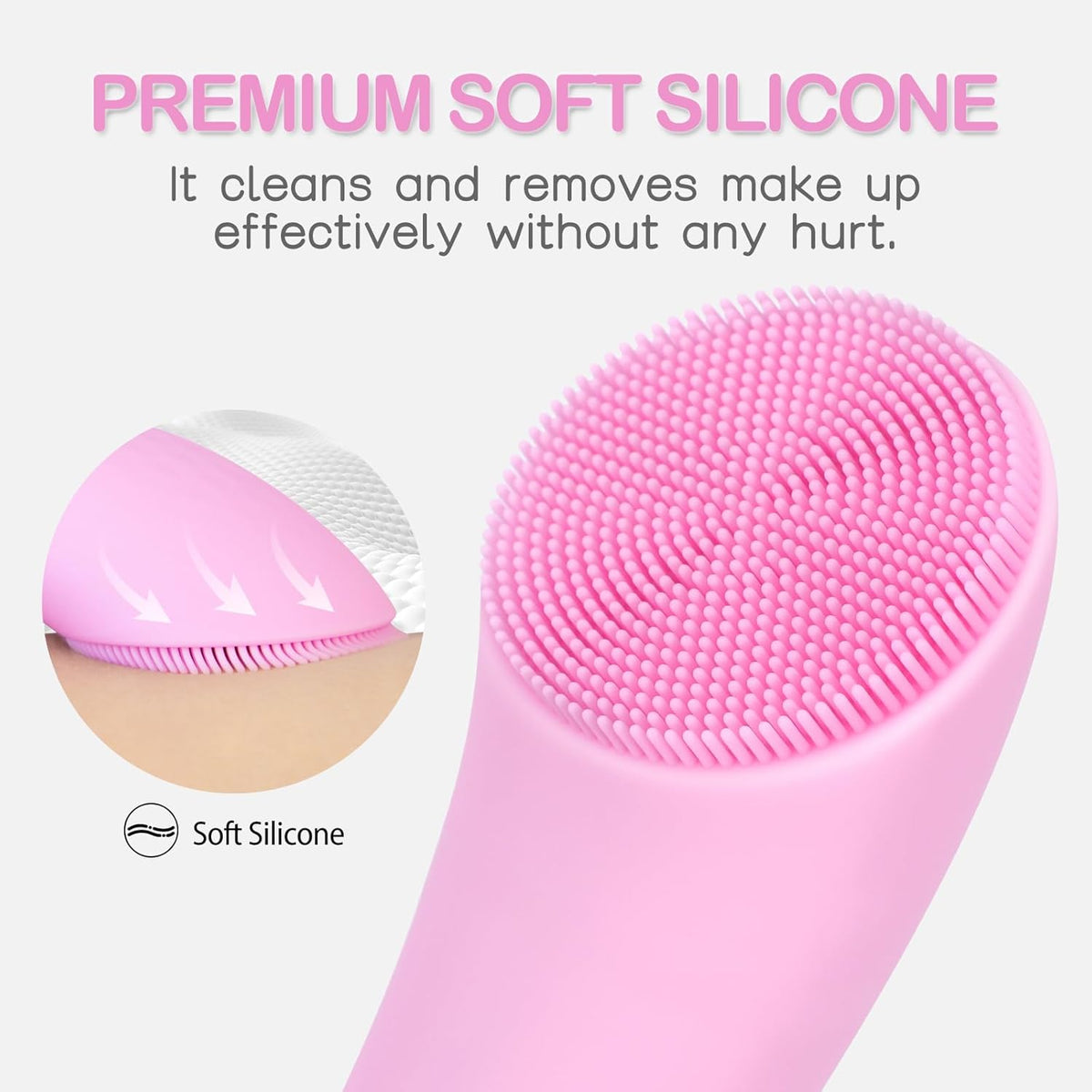 Silicone Facial Cleansing Brush with Heated Massage