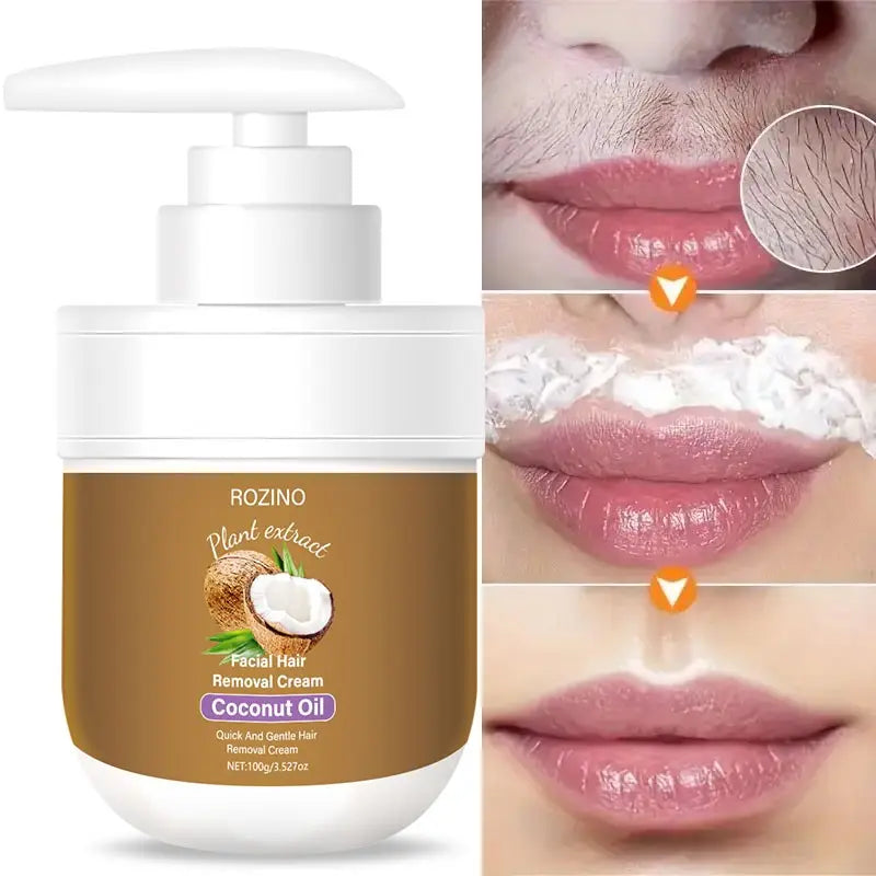 Coconut Oil Hair Removal Cream, Face & Lips