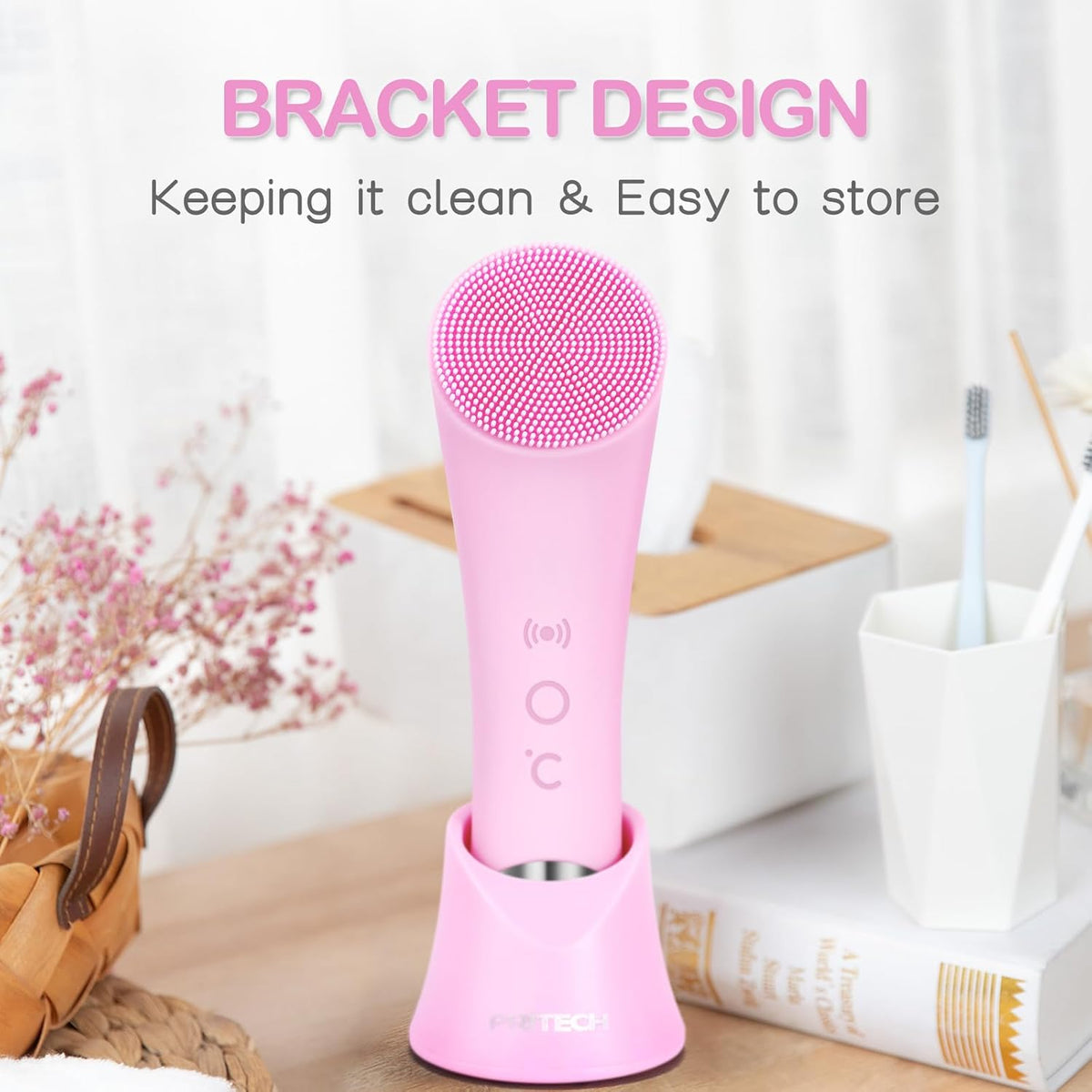 Silicone Facial Cleansing Brush with Heated Massage