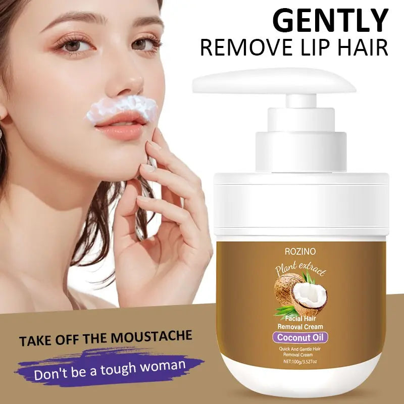 Coconut Oil Hair Removal Cream, Face & Lips
