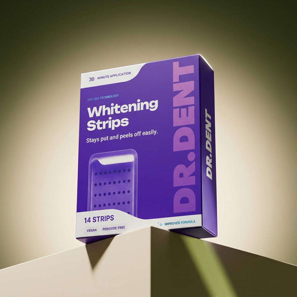 DRDENT Purple Teeth Whitening Strips - 7/21 Whitening Sessions - Non Sensitive Teeth Whitening - Peroxide-Free